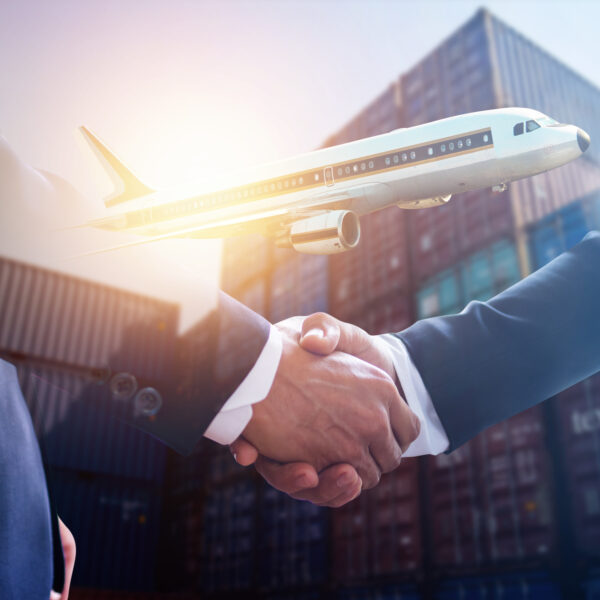 Successful deal and reaching achievement of target concept, two